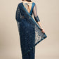Jyoti Fashion Women's Blue Net Embroidered Designer Saree with Blouse | Swadesiicart