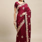 Jyoti Fashion Women's Purple Silk Blend Embroidered Designer Saree with Blouse | Swadesiicart