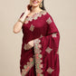 Jyoti Fashion Women's Purple Silk Blend Embroidered Designer Saree with Blouse | Swadesiicart