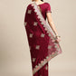 Jyoti Fashion Women's Purple Silk Blend Embroidered Designer Saree with Blouse | Swadesiicart