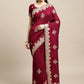 Jyoti Fashion Women's Purple Silk Blend Embroidered Designer Saree with Blouse | Swadesiicart