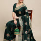 Jyoti Fashion Women's Green Silk Blend Embroidered Designer Saree with Blouse | Swadesiicart