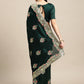 Jyoti Fashion Women's Green Silk Blend Embroidered Designer Saree with Blouse | Swadesiicart