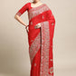 Jyoti Fashion Women's Red Silk Blend Embroidered Designer Saree with Blouse | Swadesiicart