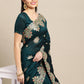 Jyoti Fashion Women's Green Silk Blend Embroidered Designer Saree with Blouse | Swadesiicart