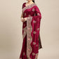 Jyoti Fashion Women's Purple Silk Blend Embroidered Designer Saree with Blouse | Swadesiicart