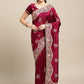 Jyoti Fashion Women's Purple Silk Blend Embroidered Designer Saree with Blouse | Swadesiicart
