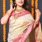 Jyoti Fashion Women's Off White Kanchipuram Silk Zari Woven Saree with Blouse | Swadesiicart