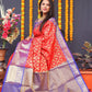 Jyoti Fashion Women's Red Kanchipuram Silk Zari Woven Saree with Blouse | Swadesiicart