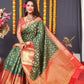 Jyoti Fashion Women's Green Kanchipuram Silk Zari Woven Saree with Blouse | Swadesiicart