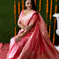Jyoti Fashion Women's Peach Handloom Banarasi Silk Zari Woven Saree with Blouse | Swadesiicart