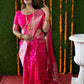Jyoti Fashion Women's Rani Pink Handloom Banarasi Silk Zari Woven Saree with Blouse | Swadesiicart