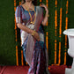 Jyoti Fashion Women's Grey Handloom Banarasi Silk Zari Woven Saree with Blouse | Swadesiicart