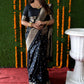Jyoti Fashion Women's Black Handloom Banarasi Silk Zari Woven Saree with Blouse | Swadesiicart