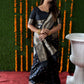 Jyoti Fashion Women's Black Handloom Banarasi Silk Zari Woven Saree with Blouse | Swadesiicart