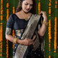 Jyoti Fashion Women's Black Handloom Banarasi Silk Zari Woven Saree with Blouse | Swadesiicart