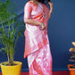 Jyoti Fashion Women's Peach Soft Banarasi Silk Zari Woven Saree with Blouse | Swadesiicart