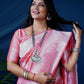 Jyoti Fashion Women's Peach Soft Banarasi Silk Zari Woven Saree with Blouse | Swadesiicart