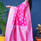 Jyoti Fashion Women's Pink Soft Banarasi Silk Zari Woven Saree with Blouse | Swadesiicart