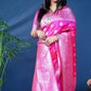 Jyoti Fashion Women's Pink Soft Banarasi Silk Zari Woven Saree with Blouse | Swadesiicart