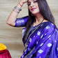 Jyoti Fashion Women's Royal Blue Soft Banarasi Silk Zari Woven Saree with Blouse | Swadesiicart