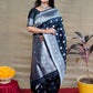 Jyoti Fashion Women's Black Soft Banarasi Silk Zari Woven Saree with Blouse | Swadesiicart
