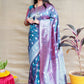 Jyoti Fashion Women's Grey Soft Banarasi Silk Zari Woven Saree with Blouse | Swadesiicart