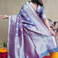 Jyoti Fashion Women's Grey Soft Banarasi Silk Zari Woven Saree with Blouse | Swadesiicart