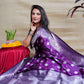 Jyoti Fashion Women's Purple Soft Banarasi Silk Zari Woven Saree with Blouse | Swadesiicart