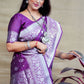 Jyoti Fashion Women's Purple Soft Banarasi Silk Zari Woven Saree with Blouse | Swadesiicart
