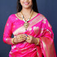 Jyoti Fashion Women's Pink Handloom Banarasi Silk Zari Woven Saree with Blouse | Swadesiicart