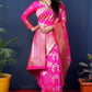 Jyoti Fashion Women's Pink Handloom Banarasi Silk Zari Woven Saree with Blouse | Swadesiicart
