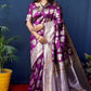 Jyoti Fashion Women's Wine Handloom Banarasi Silk Zari Woven Saree with Blouse | Swadesiicart