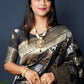 Jyoti Fashion Women's Black Handloom Banarasi Silk Zari Woven Saree with Blouse | Swadesiicart