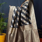 Jyoti Fashion Women's Black Handloom Banarasi Silk Zari Woven Saree with Blouse | Swadesiicart