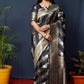 Jyoti Fashion Women's Black Handloom Banarasi Silk Zari Woven Saree with Blouse | Swadesiicart