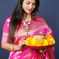 Jyoti Fashion Women's Pink Handloom Banarasi Silk Zari Woven Saree with Blouse | Swadesiicart