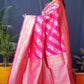 Jyoti Fashion Women's Pink Handloom Banarasi Silk Zari Woven Saree with Blouse | Swadesiicart