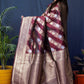 Jyoti Fashion Women's Maroon Handloom Banarasi Silk Zari Woven Saree with Blouse | Swadesiicart