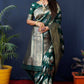 Jyoti Fashion Women's Green Handloom Banarasi Silk Zari Woven Saree with Blouse | Swadesiicart