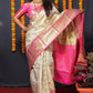 Jyoti Fashion Women's Off White Kanchipuram Silk Zari Woven Saree with Blouse | Swadesiicart