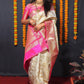 Jyoti Fashion Women's Off White Kanchipuram Silk Zari Woven Saree with Blouse | Swadesiicart