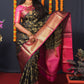 Jyoti Fashion Women's Black Kanchipuram Silk Zari Woven Saree with Blouse | Swadesiicart
