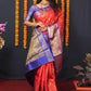 Jyoti Fashion Women's Red Kanchipuram Silk Zari Woven Saree with Blouse | Swadesiicart