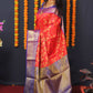 Jyoti Fashion Women's Red Kanchipuram Silk Zari Woven Saree with Blouse | Swadesiicart