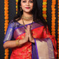 Jyoti Fashion Women's Red Kanchipuram Silk Zari Woven Saree with Blouse | Swadesiicart