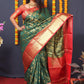 Jyoti Fashion Women's Green Kanchipuram Silk Zari Woven Saree with Blouse | Swadesiicart