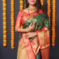 Jyoti Fashion Women's Green Kanchipuram Silk Zari Woven Saree with Blouse | Swadesiicart