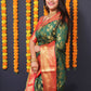 Jyoti Fashion Women's Green Kanchipuram Silk Zari Woven Saree with Blouse | Swadesiicart