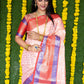 Jyoti Fashion Women's Peach Kanchipuram Silk Zari Woven Saree with Blouse | Swadesiicart